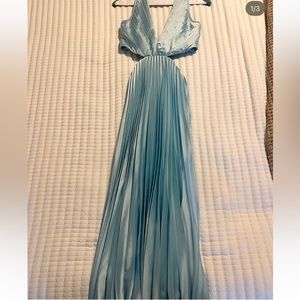 Abecrombie Satin Pleated Cutout Maxi Dress